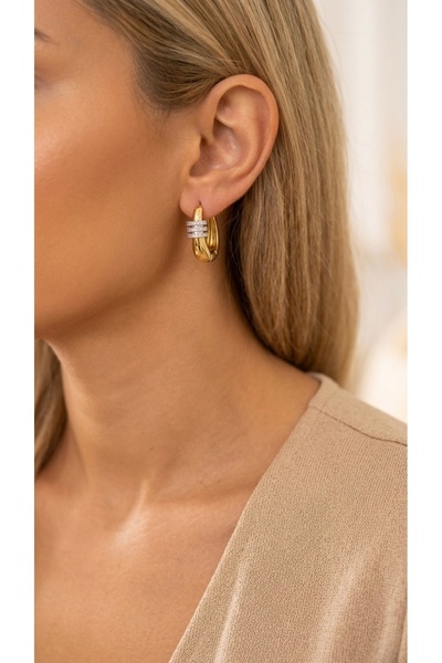 İNN JEWELLERY أقراط من الفولاذ 316L مقاومة للصدأ ومضادة للحساسية مع زركونيوم ...