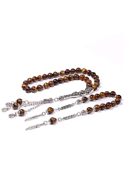 TESBİHKENTİ Set Zaza și mărgele de rugăciune cu ochi de tigru, 33 de bucăți, ...