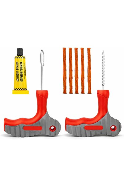 AutoFamily طقم أدوات إصلاح الإطارات بدون أنابيب - 8 قطع - مجموعة أدوات إصلاح ...