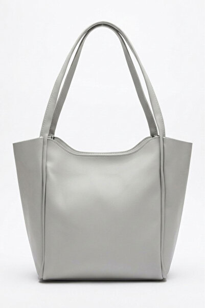 TOFİSA Дамска сива чанта за рамо от изкуствена кожа - 28259-GRI