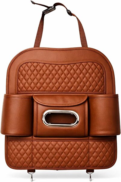 AutoFamily Car Back Seat Organizer with Tissue Box Holder & Cup Holders – PU ...