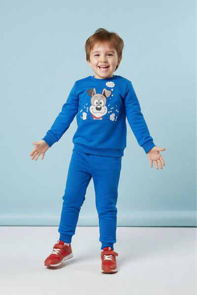 TOFİSA Σετ πιτζάμες για αγόρια με μπλε στάμπα και δύο κλωστές - 28199-ΜΠΛΕ