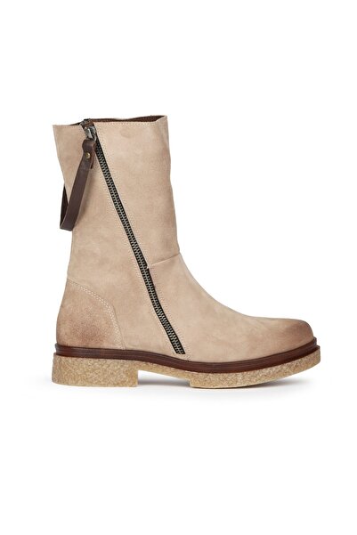 BUENO حذاء نسائي بكعب عالٍ من الجلد السويدي باللون الرمادي 01wf3802