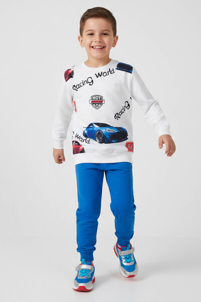 TOFİSA Σετ Πιτζάμες για Αγόρια με Μπλε Στάμπα και Σχέδιο - 28243-ΜΠΛΕ