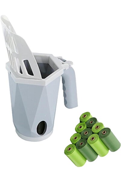 Arabest مجرفة فضلات ذاتية التنظيف 2 في 1 مع صندوق للغبار، تتضمن 10 أكياس، لون...