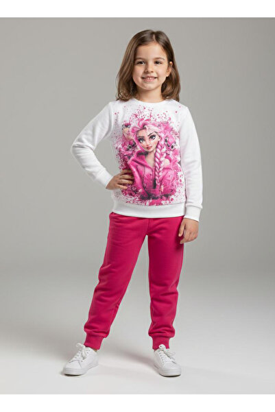 TOFİSA Σετ Πιτζάμες για Κορίτσια με Φούξια Σχέδια - 28165-FUSYA