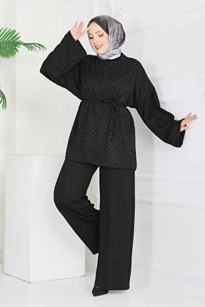 TOFİSA Set dublu cu șireturi Modal Stone Negru - 28285-NEGRU