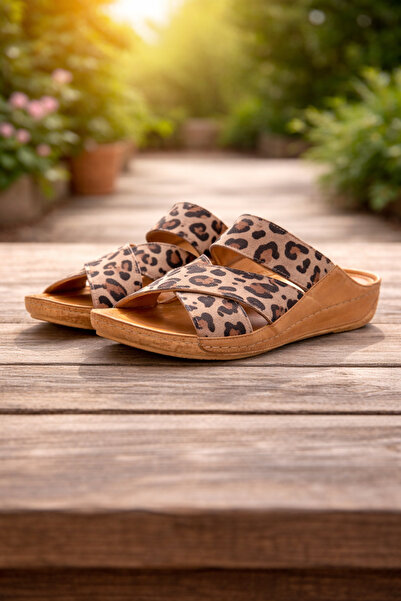 İNZE AYAKKABI Genuine Leather Slippers Model Name: Valeria