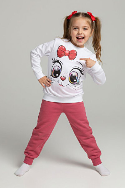 TOFİSA Παιδικό σετ πιτζάμες για κορίτσια με στάμπα Gul Kurusu και δύο κλωστές...