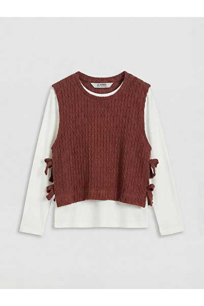 LC Waikiki New Season from Güli̇s Store Ecru Crew Neck Girls' Knitwear Sweate...