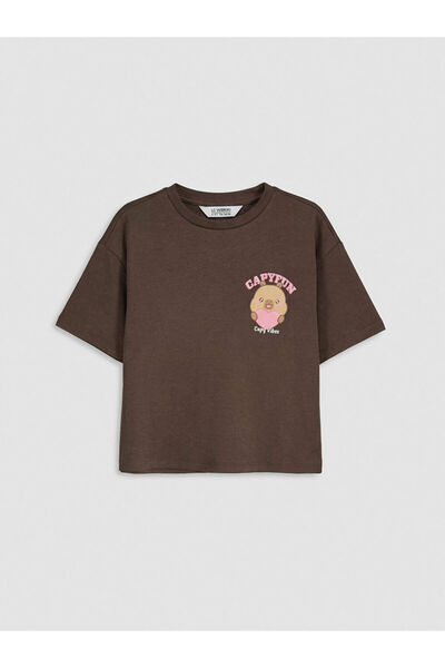 LC Waikiki Capyfun printed girl's t-shirt and sweatpants set