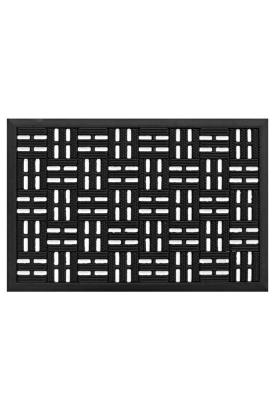 ZanaCasei Covoraș de intrare din cauciuc negru cu model perforat, 60 x 40 cm