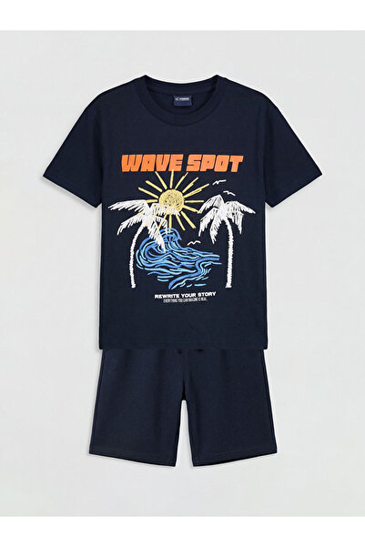LC Waikiki RMZ GİYİM FARKİLYA Tricou și pantaloni scurți imprimați pentru băieți