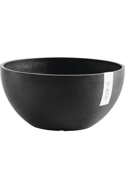 Ecopots Ghiveci de plastic Bruxelles Ø 35 cm H 16.5 cm Gri închis