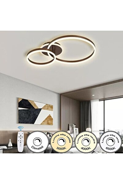 Luxera Lighting Lustra LED Dione 95W/5100lm 3000K/4000K/6500K cu Telecomandă ...
