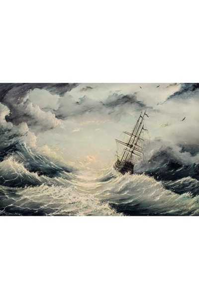 canvas Painting Pt6080 Wild Sea 80x125 Cm