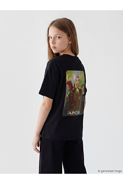 LC Waikiki Rmz Gi̇yi̇m Farkiyla K-Pop Demon Hunters Printed Girls' T-Shirt