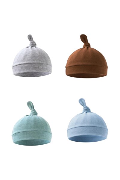 Bambimici - Tiny Tops Baby Beanies - Set of 4 - Multicolor - 0M to 6M