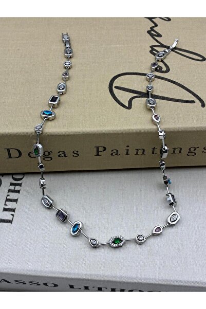 Hedef Bijuteri Special Series Silver Color 7 Element Colorful Zircon Stone Ne...