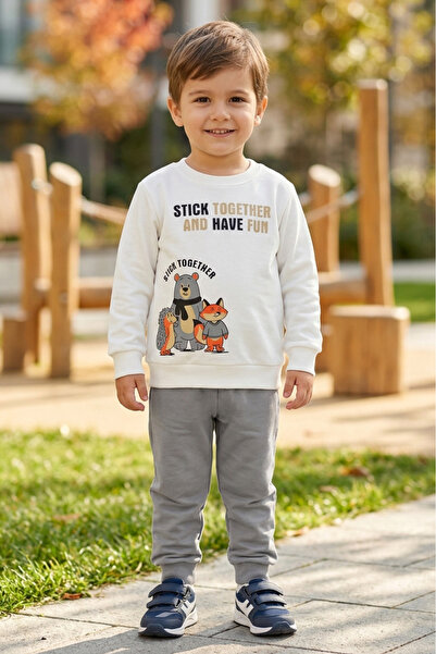 TOFİSA Set dublu cu imprimeu gri pentru băieți - 28351-GRI