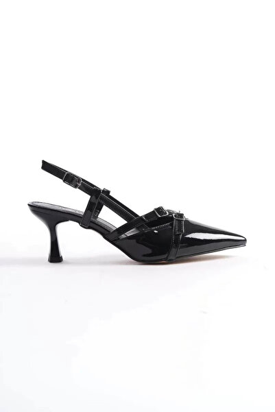 Generic Brand Women's Black Patent Leather Heeled Shoes Tr08Ms17A