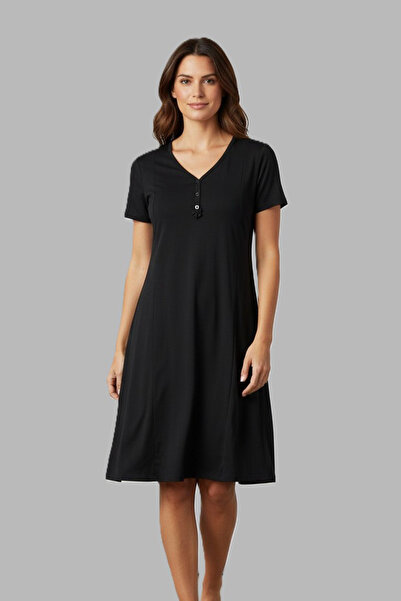 REMSA Pijamale de damă cu mânecă scurtă din viscoză 25236-3 Negru02