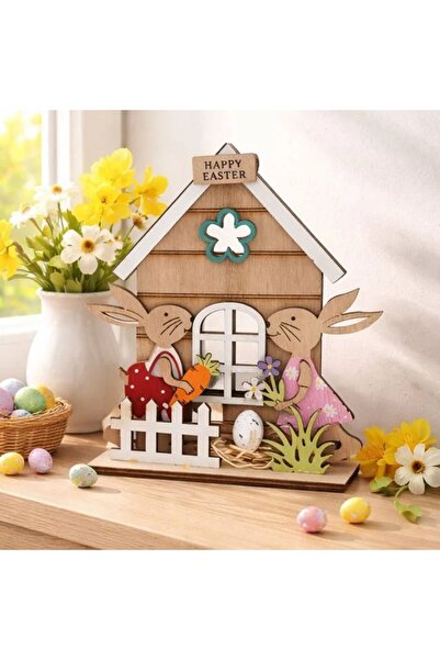 ZanaCasei Căsuță decorativă cu iepurași, 15.5 x 4 x 18 cm