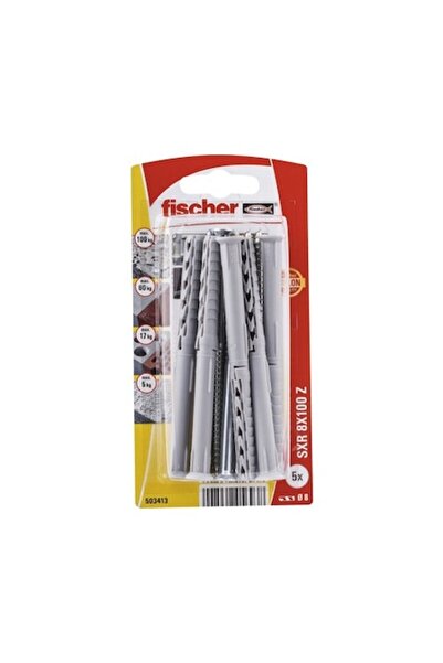 Fischer Sxr Plastic Dowels with Screws 8x100 mm, 5 Pieces, Countersunk Head, ...