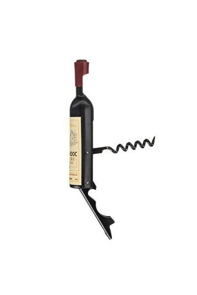 ZanaCasei Bottle opener with corkscrew in wine bottle shape, 12 cm