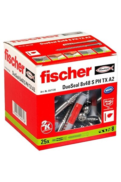 Fischer DuoSeal 25 pcs screw with dowel A2 sealing