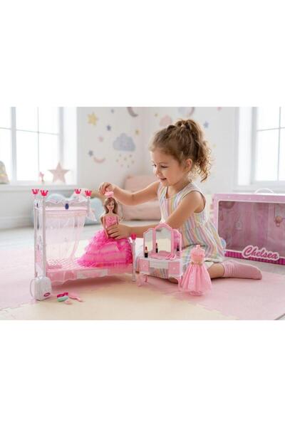 Tıfıl Toys Chelsea Prenses Bebek Seti - 13 Parçalı Yedek Elbiseli Aksesuarlı ...