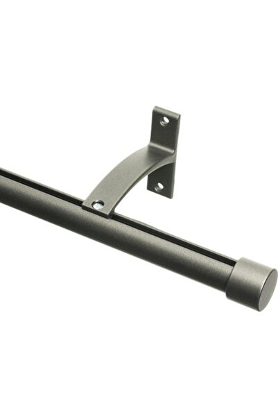 Clasic Bară simplă de perdea din aluminiu, montare pe perete, Ø 25 mm, antrac...