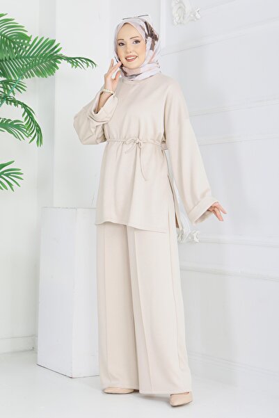 TOFİSA Set dublu cu șireturi Modal Stone Cream - 28285-CREM