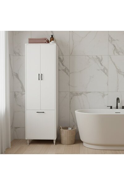 MEBELLİFE SİLVA İKİ KAPAKLI ÇAMAŞIR SEPETLİ ÇOK AMAÇLI DOLAP