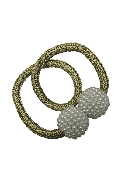 Gardinia Magnetic Clip Flex-v with Pearls and Cord for Drapery, Gold, 48 cm, ...