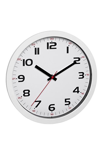 Evelise Ceas analog silentios de perete, cu capac din sticla, cifre mari, alb...