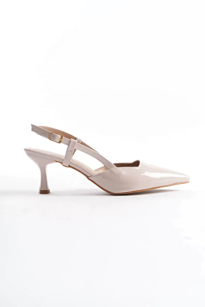 Generic Brand Women's beige patent leather high heeled shoe tr08ms20d