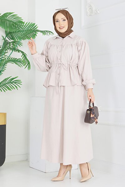 TOFİSA Set fustă Nubuck Cupra Bej - 28284-BEJ