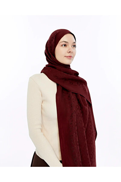 Valentino Orlandi Alia Jacquard 60% Lyocell 40% Cotton Shawl-4-Light_Burgundy