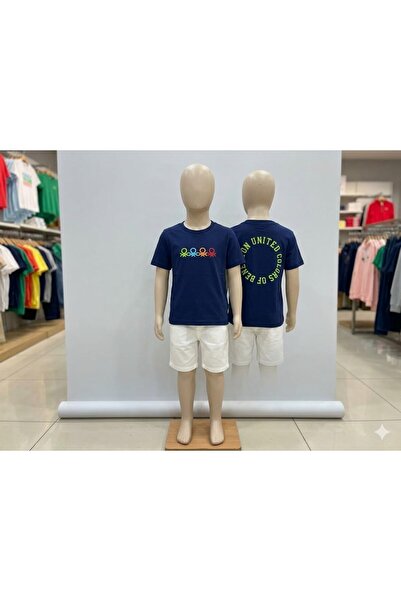 Benetton تيشيرت للأولاد باللون الأزرق الداكن