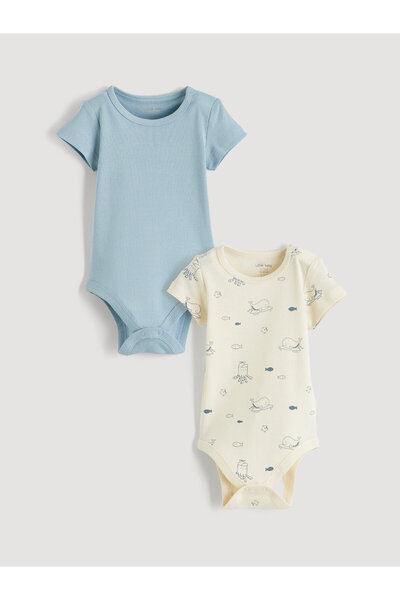 LC Waikiki Printed Baby Boys' Snap Bodysuit 2 Pack