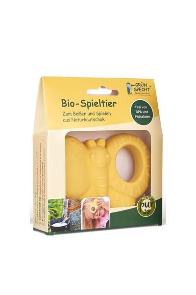 Evelise Organic teething toy, made of rubber, Butterfly, Grunspecht 682-00