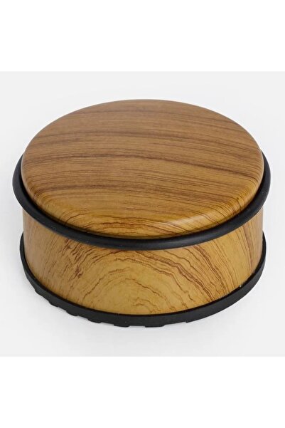 ZanaCasei Opritor de ușă metalic cu finisaj cu aspect de lemn, Ø10.3 x 5 cm