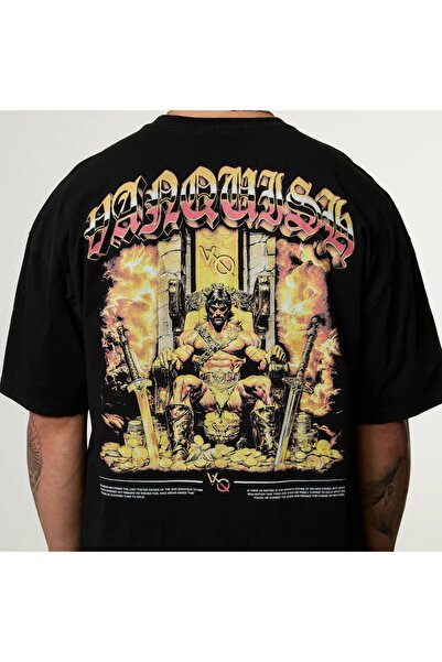vanquish Tricou Olympus Black King Midas supradimensionat, croială boxy