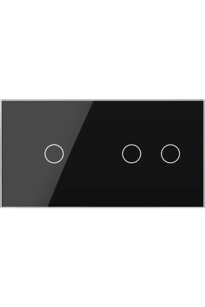 Livolo Panou de sticlă negru pentru 1 întrerupător tactil dublu și 1 întrerup...