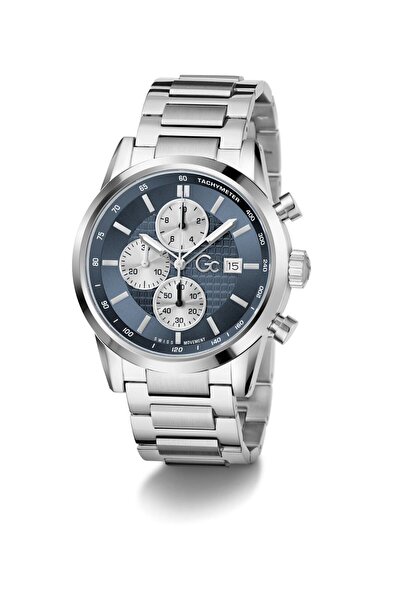 Guess Gc Dress Men S 3540 D Mvmt Blue Dail 10 Amt Silver Stainless Steel Brct