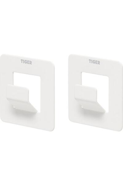 Tiger Open Bathroom Hook 2 Pieces White