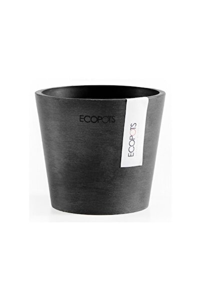 Ecopots Ghiveci mini din plastic Amsterdam, 10,5 cm, Gri închis