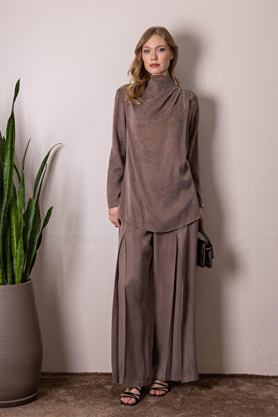 Moodbasic MA24.48 MERVE KRİSTAL BONCYUKLU BOL PANTOLONLU TAKIM