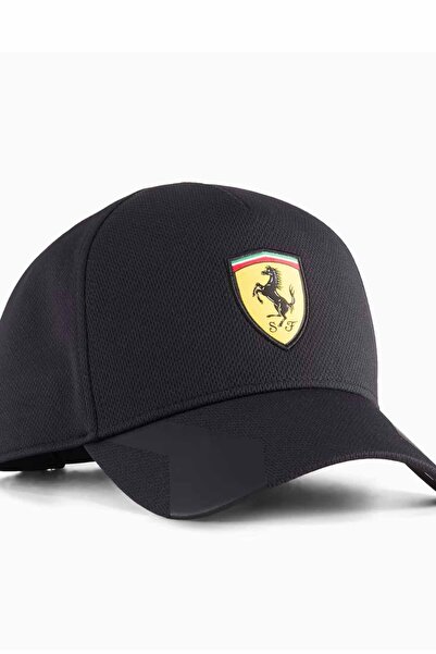 Puma Men's Black Ferrari Logo Cap - Adjustable Sports Cap - Premium Cotton